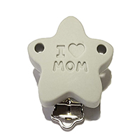 Звезда I LOV MOM светло серая  клипса Звезда I LOV MOM светло серая  клипса