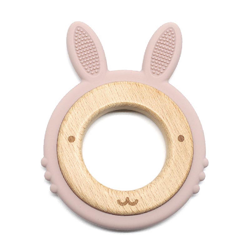 Зайчик Пыльная Роза на деревянном кольце