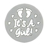 Бусина It's a Girl светло серый