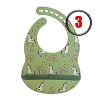 Нагрудник зауженный силиконовый Единороги (Завод 3)