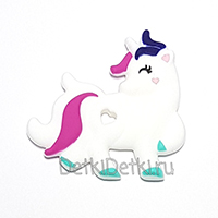 3D единорог закрытые глазки темно розовый