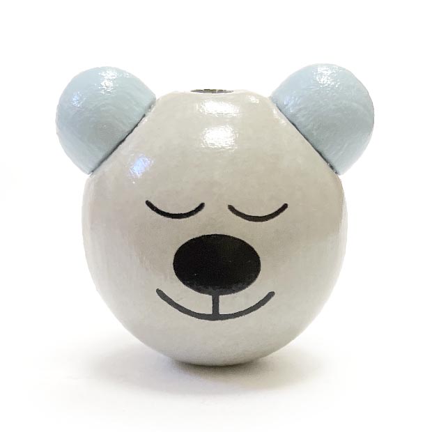 Мишка 2 светло серый, нежно голубые ушки