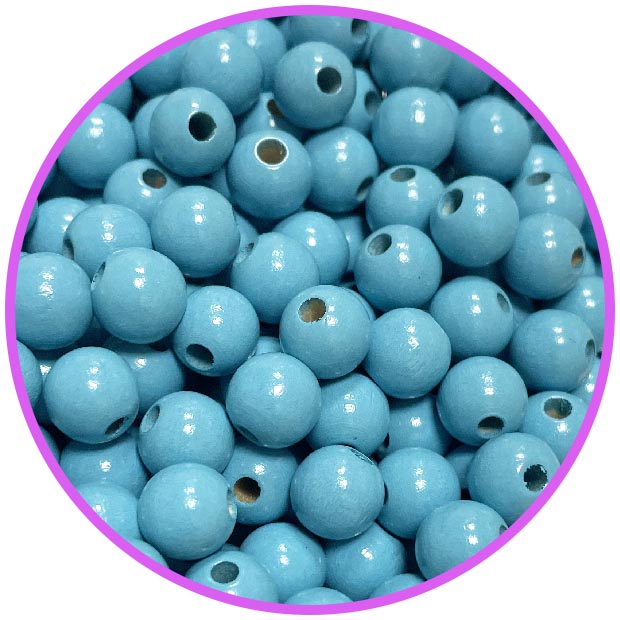 Бусина светлая бирюза 10 мм (германия, дерево)