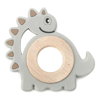 Дино Серый на деревянном кольце