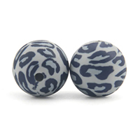 бусина Голубой леопард Print 15 мм