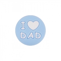 бусина I love dad  pastel blue