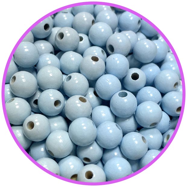 Бусина нежно голубая 10 мм (германия, дерево)