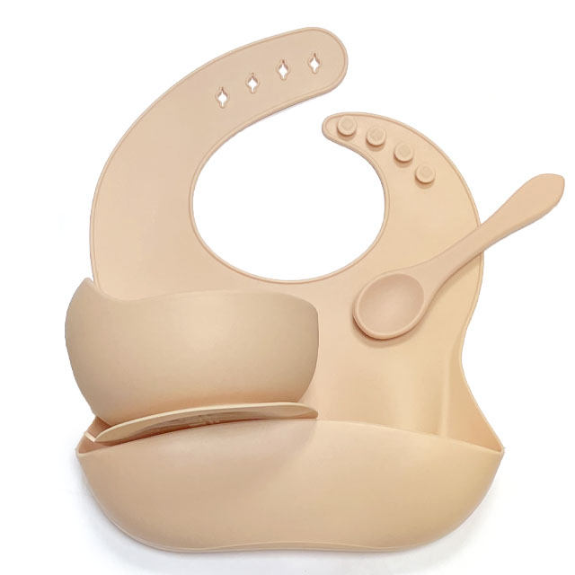 Комплект Пудра (Завод 5 тарелка +ложка силиконовая+нагрудник)