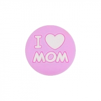 бусина I love mom pale pink