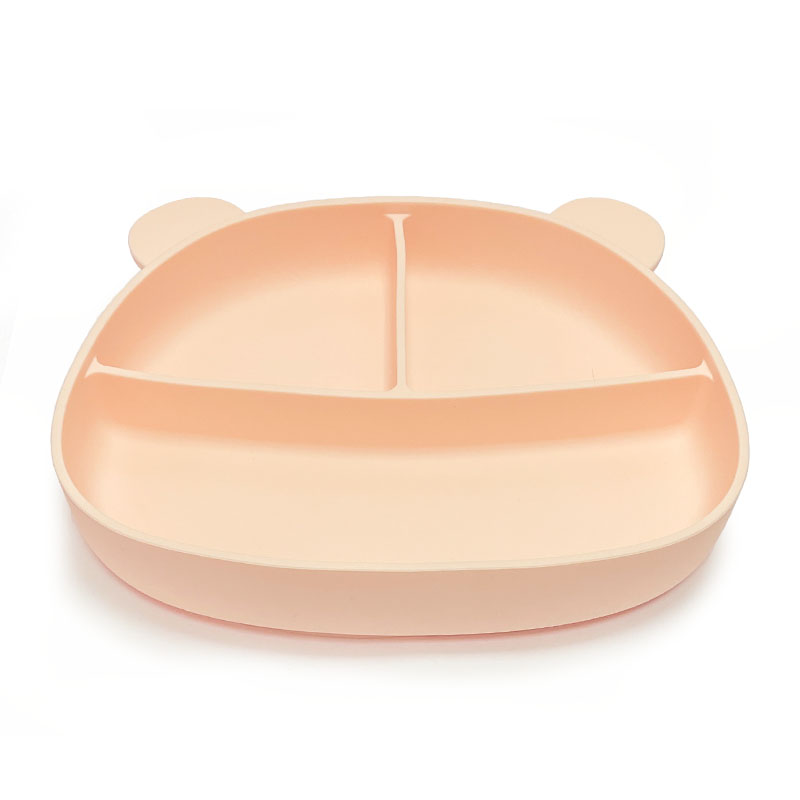 Тарелка Мишка Soft Pink 3 секции