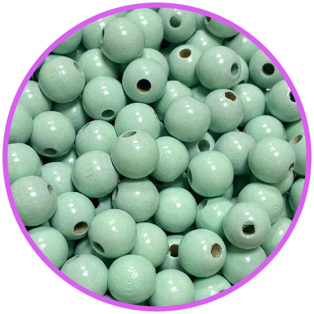 Бусина мята 10 мм (германия, дерево)