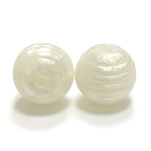 бусина Рифленая Белый металлик