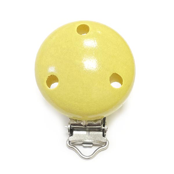 Клипса Пастель Желтый  (деревянная, германия)
