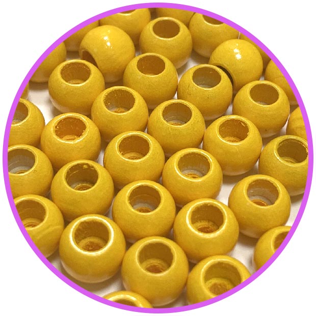 Бусина безопасности желтая 10 мм (германия, дерево)