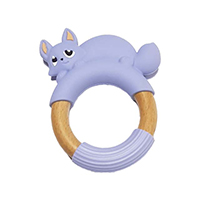 Лиса на кольце серо голубая