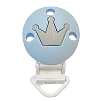 Круглая  pastel blue с короной светло серой клипса Круглая  pastel blue с короной светло серой клипса
