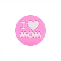 бусина I love mom пинк
