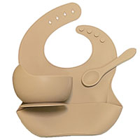 Комплект Camel (тарелка +ложка силиконовая+нагрудник)