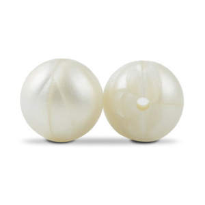 бусина белый металлик15 мм