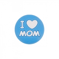 бусина I love mom голубая