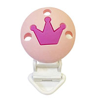 Круглая  candy pink с короной пинк клипса Круглая  candy pink с короной пинк клипса