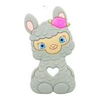 Лама с голубыми глазками Светло серая