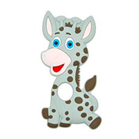 Жирафик синие глазки Светло Серый