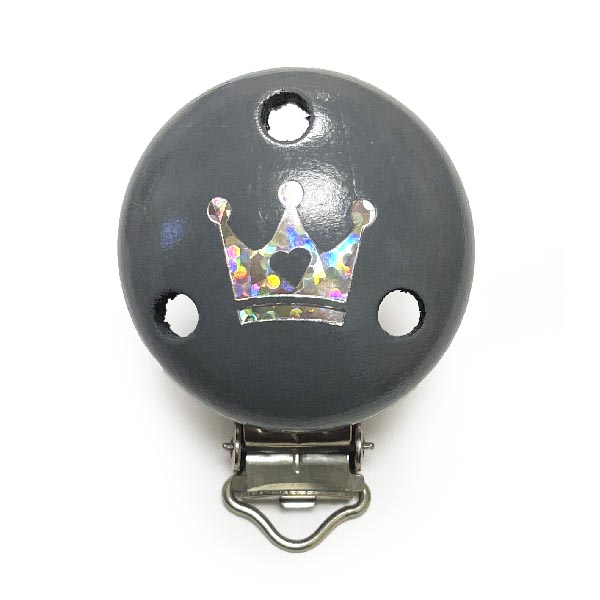 Клипса с Короной Серый (деревянная, германия)