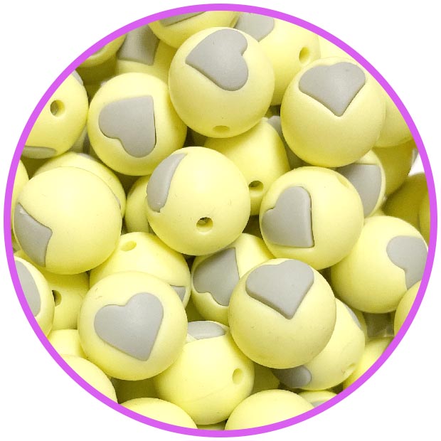 бусина крем сердце светло серое бусина крем сердце светло серое