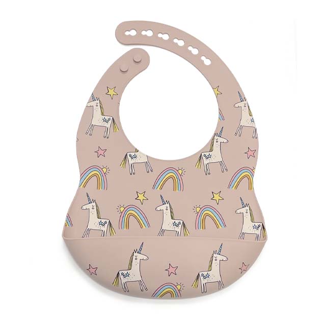 Нагрудник Единорог Dusty Lilac зауженный силиконовый