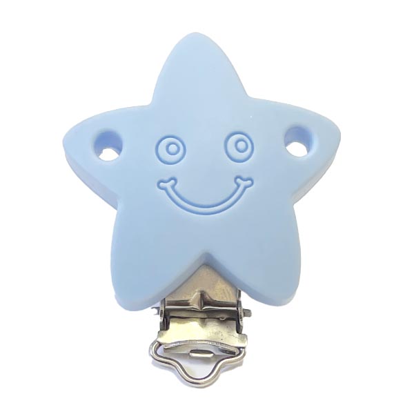 Звезда Смайлик pastel blue  клипса Звезда Смайлик pastel blue  клипса