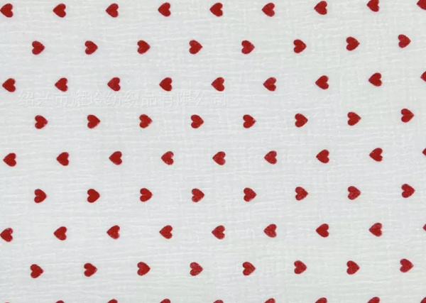 Ткань муслин PREMIUM с сердечком ширина 135 см