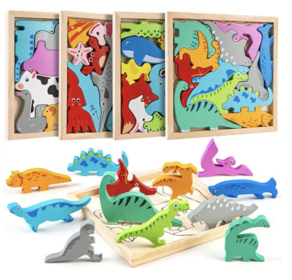 Пазл Динозавры (деревянный 12 частей)