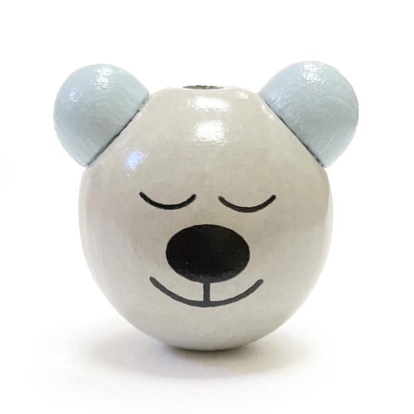 Мишка 2 светло серый, нежно голубые ушки