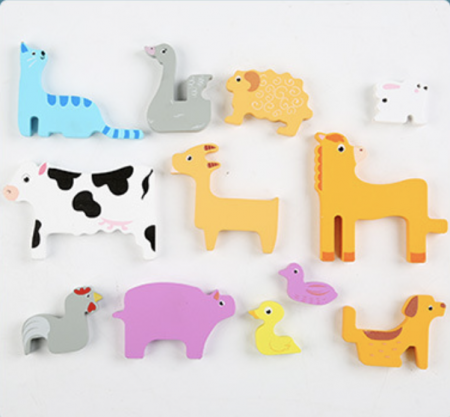 Пазл Домашние животные (деревянный 12 частей)