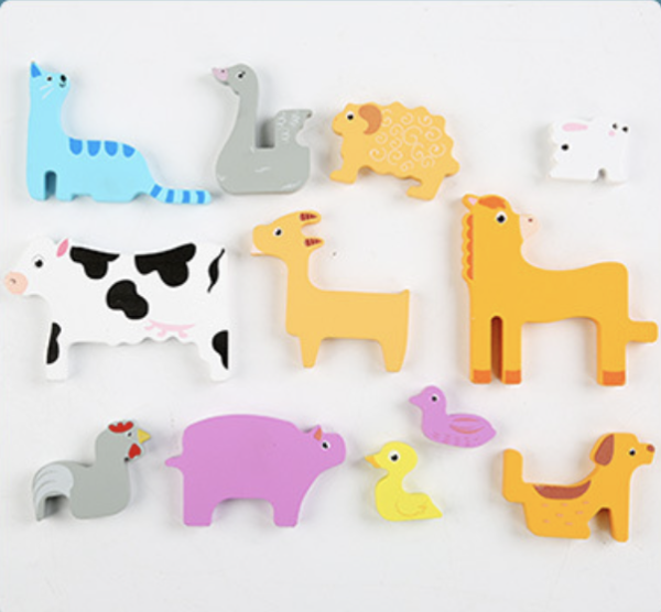 Пазл Домашние животные (деревянный 12 частей)