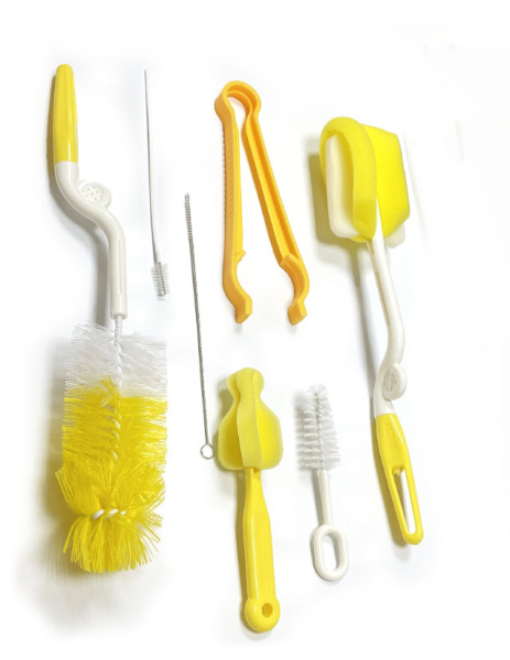 Комплект Щеточек 7 шт. для мытья Бутылочек Желтый