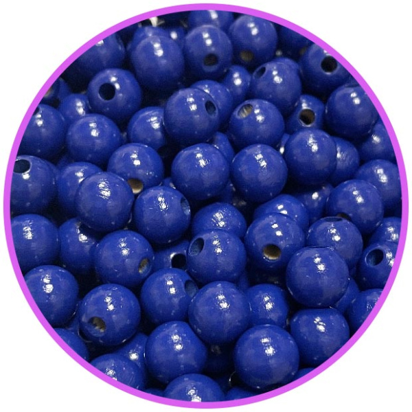 Бусина темно синяя 10 мм (германия, дерево)