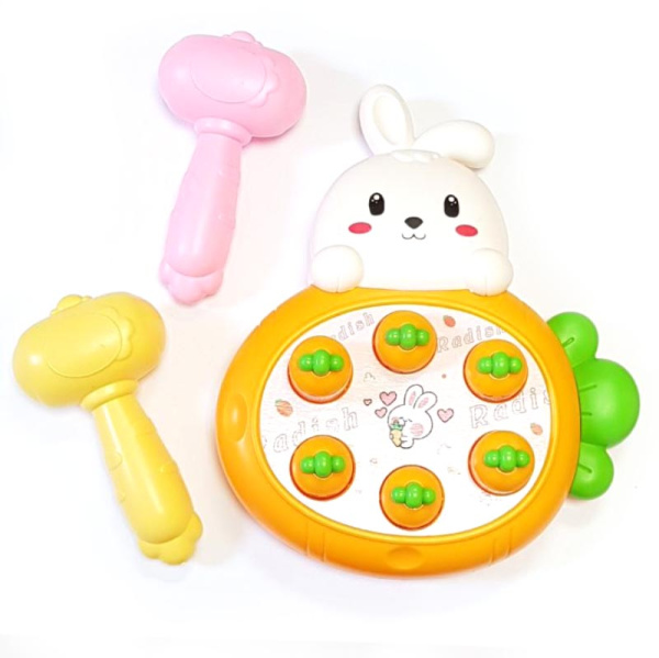 Зайчик стучалка для малышей (Оранжевый)