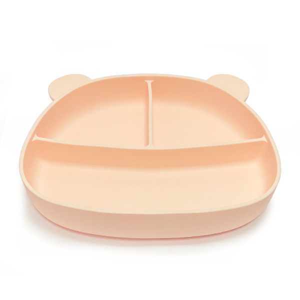 Тарелка Мишка Soft Pink 3 секции