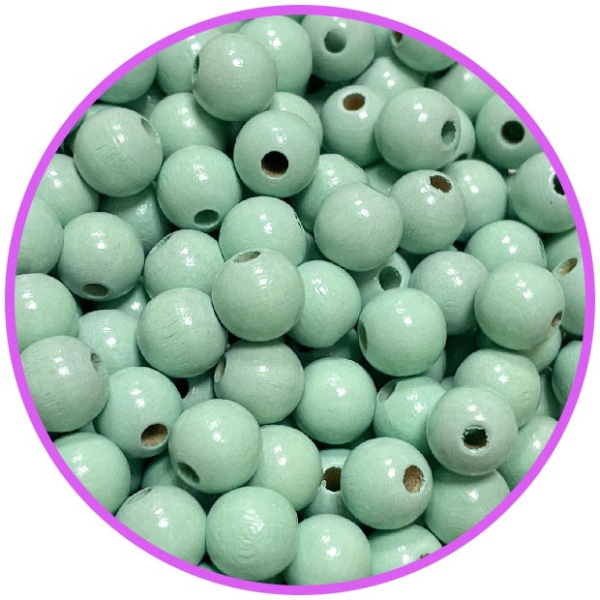 Бусина мята 10 мм (германия, дерево)