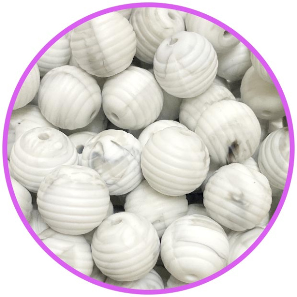 бусина Рифленая Мрамор