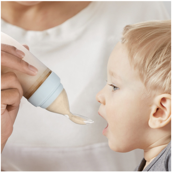 Бутылочка для кормления Мишка с ложечкой розовая