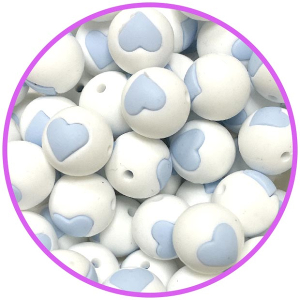 бусина белая сердце pastel blue бусина белая сердце pastel blue