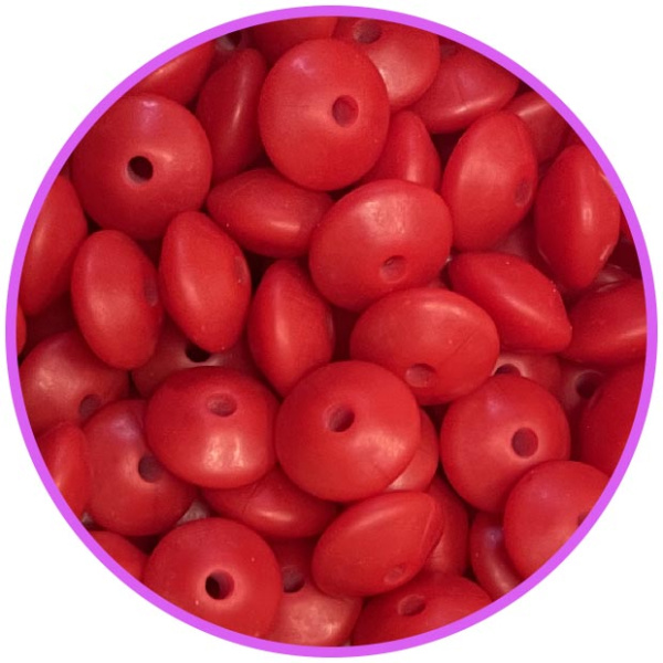 Линза 12 мм Красная силиконовая