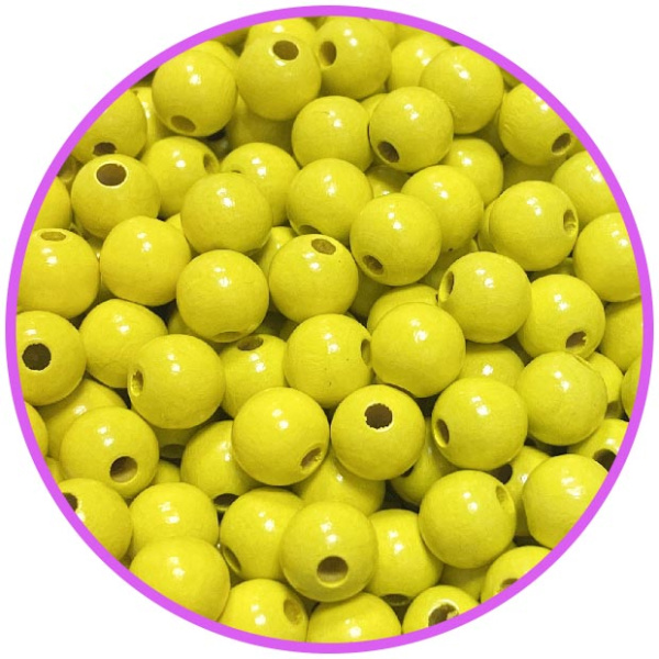 Бусина светло желтая 10 мм (германия, дерево)