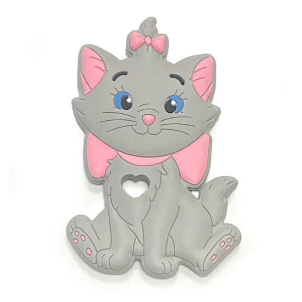 Кошечка с бантиком Светло Серая