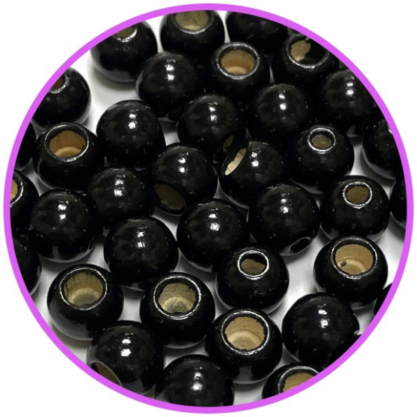 Бусина безопасности черная 10 мм (германия, дерево)