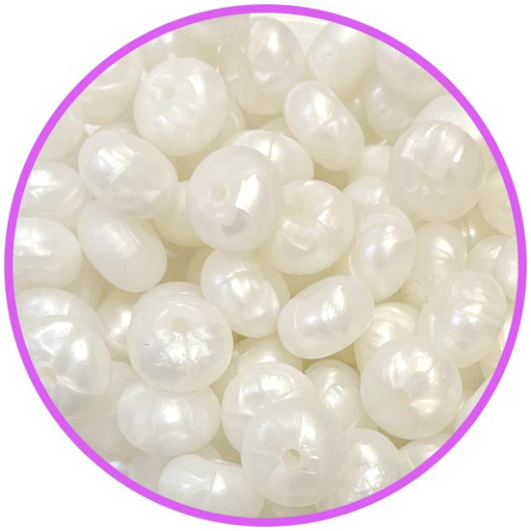 Силиконовый Abacus 14*8 мм металлик белый Силиконовый Abacus 14*8 мм металлик белый