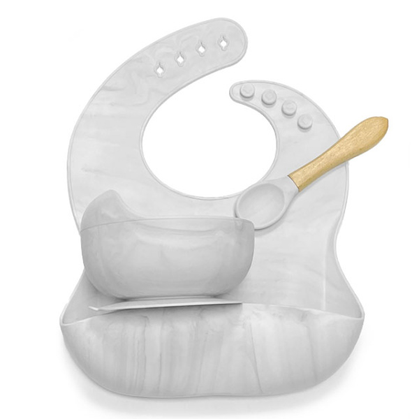 Комплект Мрамор ложка с деревянной ручкой(Завод 4)